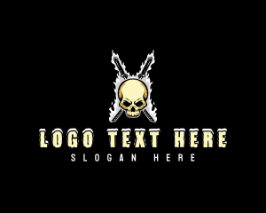 Katana Skull Blade Logo