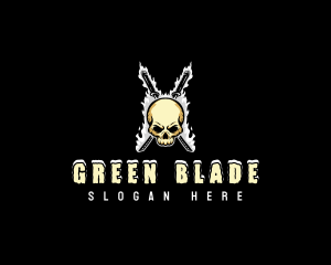 Katana Skull Blade logo design