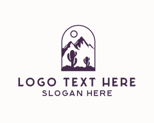 Landscape - Outdoor Mountain Cactus logo design