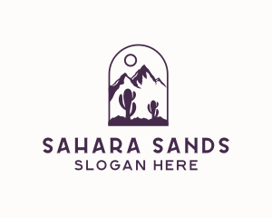 Sahara - Outdoor Mountain Cactus logo design