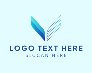 Financial - Modern Wing Letter V logo design