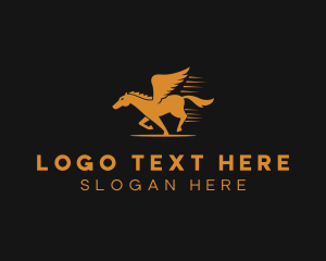 Premium - Orange Pegasus Company logo design