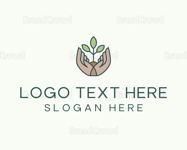 Plant Seedling Hand Garden Logo