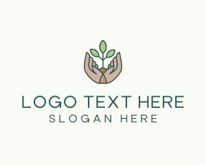 Farming - Plant Seedling Hand Garden logo design