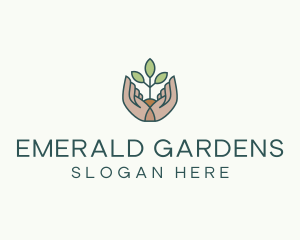 Plant Seedling Hand Garden logo design