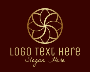 High Class - Golden Floral Spa logo design