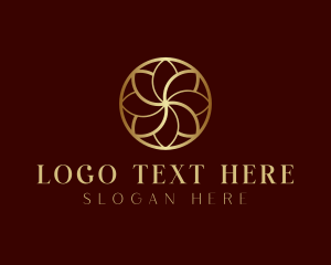 Luxe - Golden Floral Spa logo design