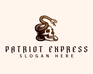 Skeleton Snake Tattoo Logo