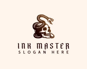 Skeleton Snake Tattoo logo design