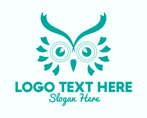 Animal - Teal Cute Owl logo design