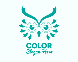 Animal - Teal Cute Owl logo design