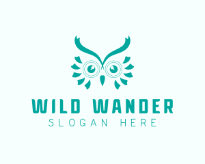 Teal Cute Owl  logo design