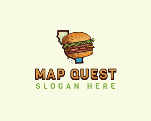 California Map Cheeseburger logo design