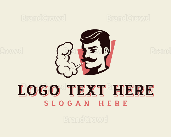 Mustache Person Smoking Logo