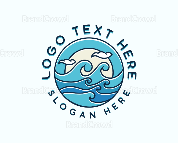 Surfing Tide Waves Logo