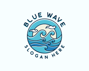 Surfing Tide Waves logo design