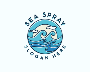 Surfing Tide Waves logo design