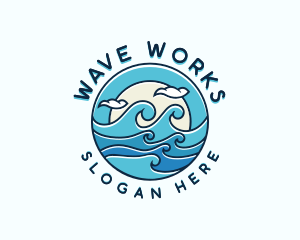 Surfing Tide Waves logo design