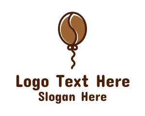 Coffee Bean - Flying Coffee Balloon logo design