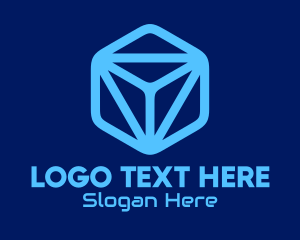 Block - Blue Tech Cube logo design