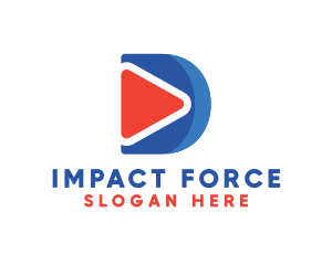 Influence - Play Button Letter D logo design