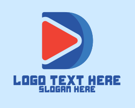 Youtuber - Play Button Letter D logo design