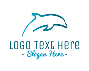 Swim - Blue Dolphin logo design