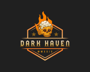 Flaming Skull Beer logo design