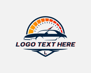 Emblem - Race Car Speedometer logo design