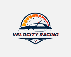 Race Car Speedometer logo design