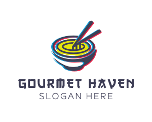 Glitch Bowl Ramen logo design