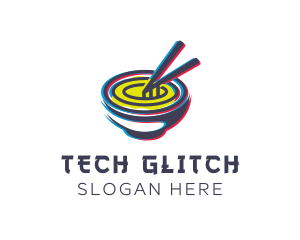 Glitch Bowl Ramen logo design