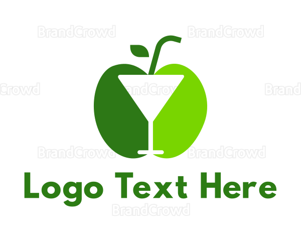 Green Apple Cocktail Logo