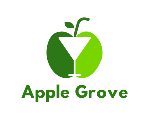 Green Apple Cocktail logo design
