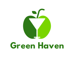 Green Apple Cocktail logo design