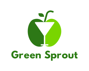 Green Apple Cocktail logo design