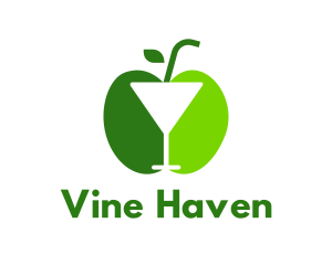 Green Apple Cocktail logo design