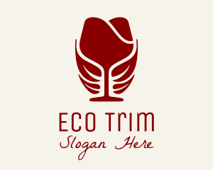 Eco Wine Glass logo design