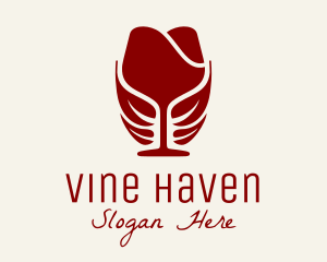 Eco Wine Glass logo design