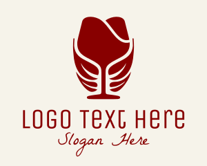 Vegetarian - Eco Wine Glass logo design