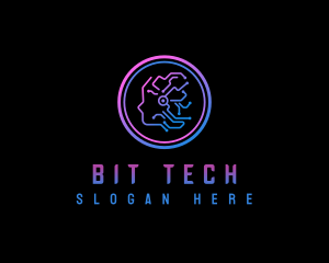 AI Tech Circuit logo design