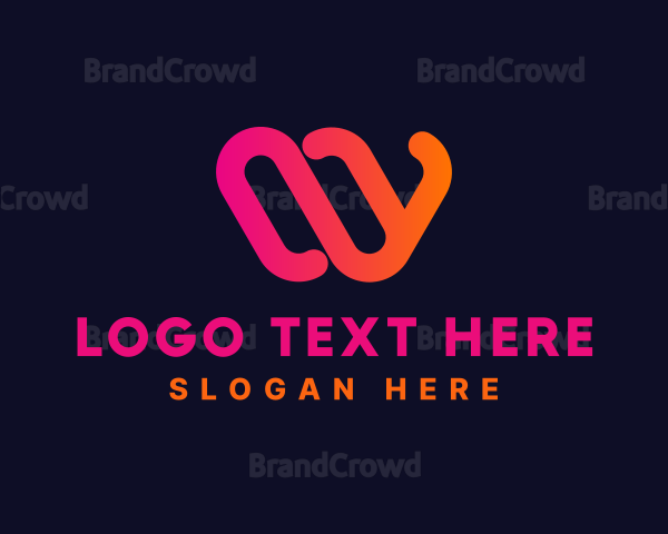 Modern Media Company Letter W Logo