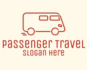 Passenger - Red Monoline Carrier Van logo design