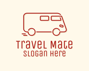Passenger - Red Monoline Carrier Van logo design