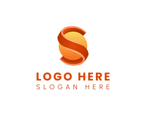 Company Sphere Ribbon Letter S Logo
