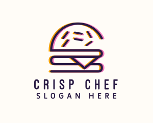 Anaglyph Cheeseburger Snack logo design