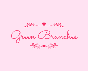 Branches - Heart Leaves Signage logo design