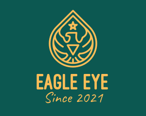 Golden Military Eagle Badge logo design