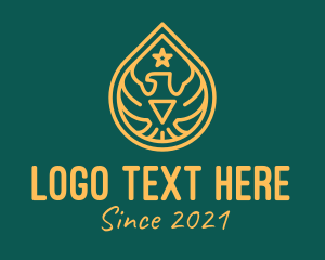 Military Academy - Golden Military Eagle Badge logo design