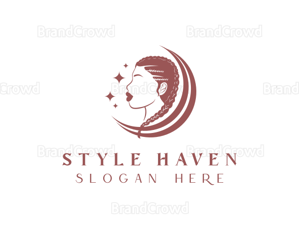 Woman Braid Hair Salon Logo